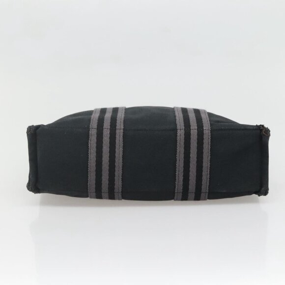 HERMES Fourre Tout PM Hand Bag Canvas Black Gray Auth 136542 - Picture 6 of 16